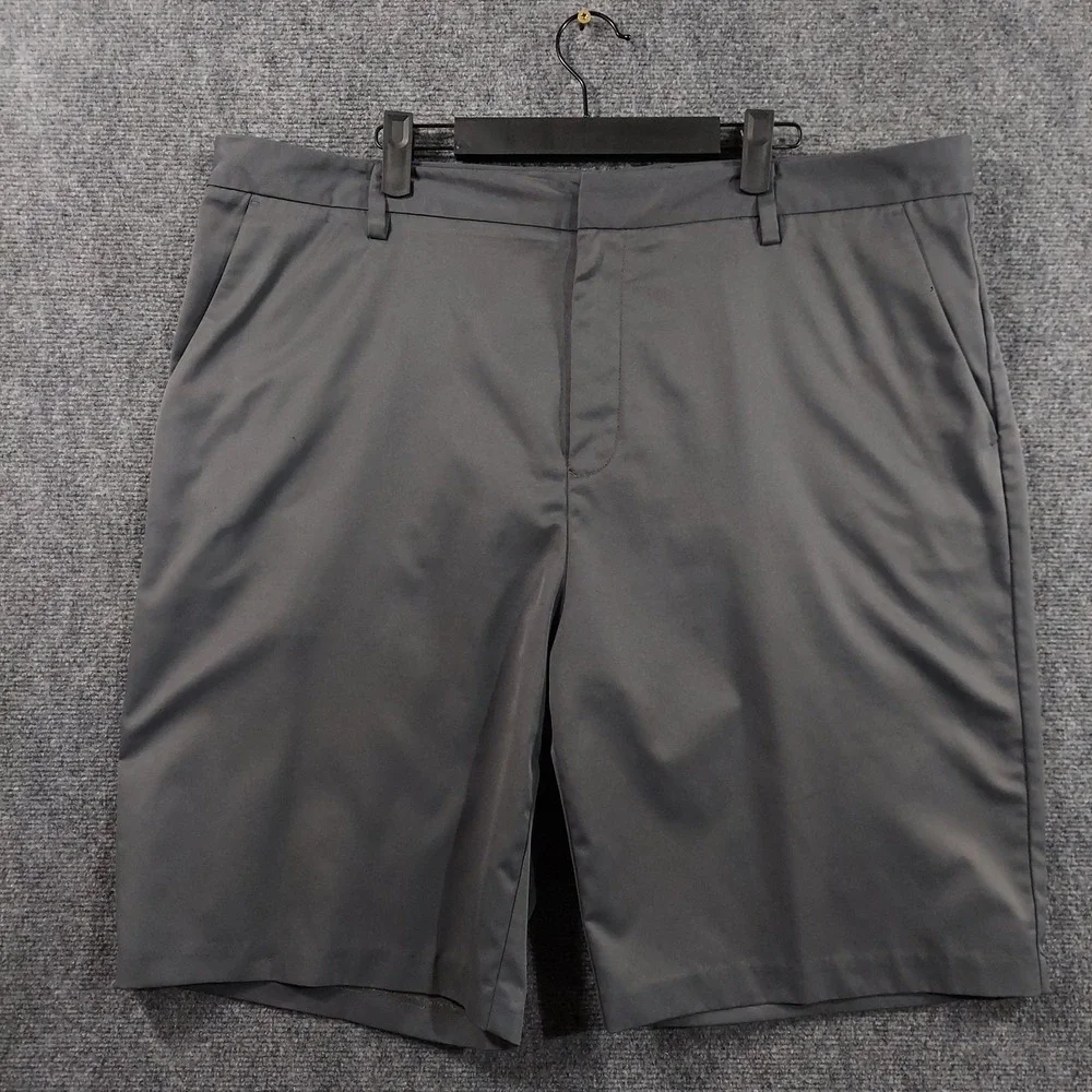 Ashworth Golf Shorts Mens 40 Gray Microfiber Chino Lightweight 10 Inseam Summer‎
